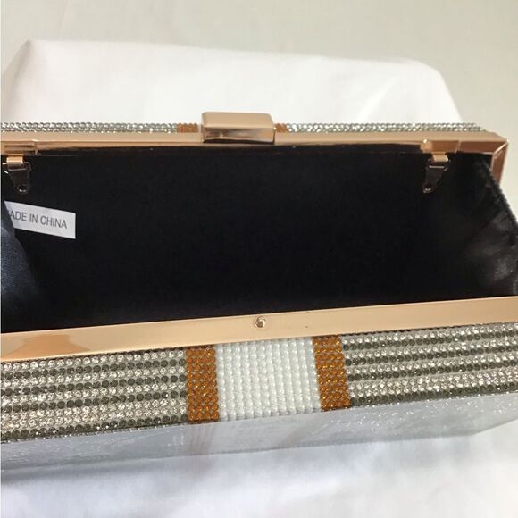 Acrylic Clutch Rhinestone $10,000 Dollar Stack Clutch Crossbody Bag New - Picture 13 of 15